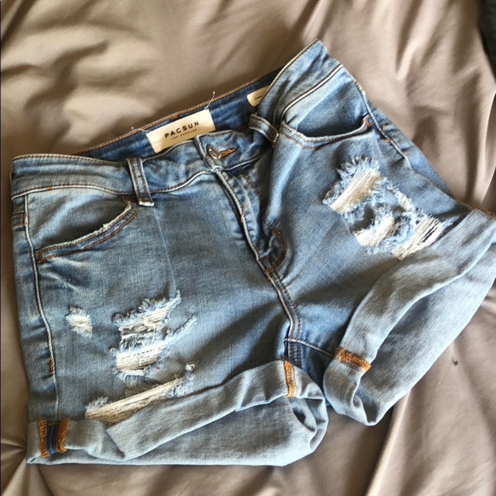 Distressed pacsun light wash shorts